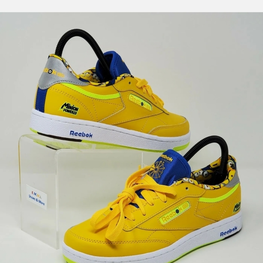 Reebok Club C 85 MU GS Minion Sneaker Tennis Youth Size 5 Yellow FX3352 New - Picture 4 of 9